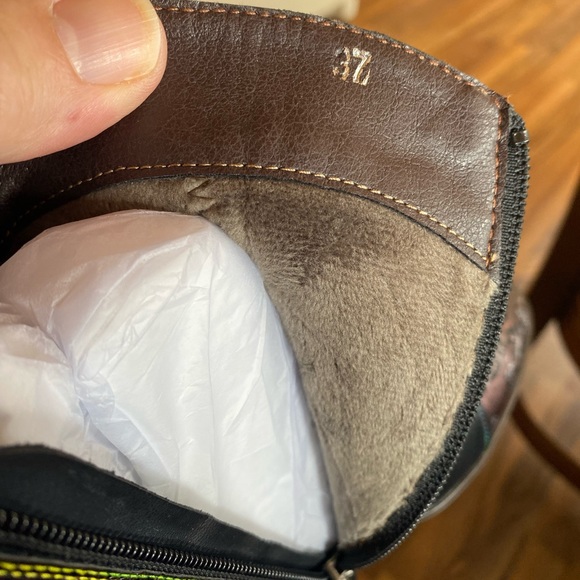 New Retro Handmade floral stitching button boots 37 (US 6) Black zip - Picture 11 of 17